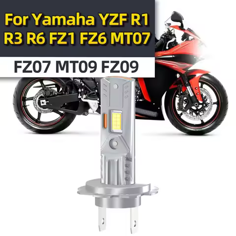 For Yamaha YZF R1 R3 R6 FZ1 FZ6 MT07 FZ07 MT09 FZ09 Super Bright Motorcycle Headlight H7 LED Autobik