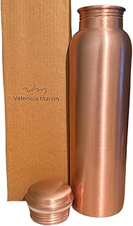 Valencia Martin Premium 32oz Pure Copper Water Bottle for Drinking - Ayurvedic Health Benefits - Handcrafted Copper Water Vessel - Leak-Proof Design, Rust-Free - Eco-Friendly Choice