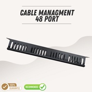 1U Cable Management Panel 19 Inch With Cover Black for Server Rack Cabinet Network Rack