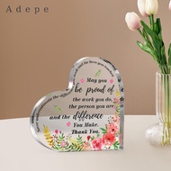 Adepe Thank You Gift Women Acrylic Heart Gift Appreciation Gift for Employee Nurse