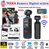 ORIGINAL TEEKA [ACTION 2] 5K CAMERA MINI WIFI KAMERA ACTION TOUCH LAYAR HD 270° POCKET WIFI CAMCORDE