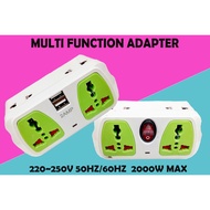 Portable Plug Socket Adapter Adaptor Dual USB Switch Charging Port/Soket Adaptor USB