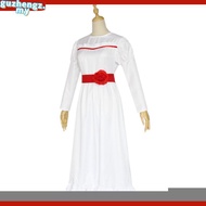 New Creation Halloween Annabelle  Horror Doll White Dress Cosplay Costume Fancy Dress