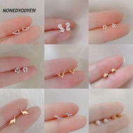 NONEDYODYE9I Mini Stud Earrings Gifts Helix Cartilage Tragus for Women Girls 925 Silver Ear Piercing