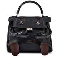 Hermès Black and Chocolat Gulliver Quelle Idole Kelly Doll Palladium Hardware, 2000