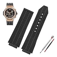 Watch Band Fit Hublot Big Bang Silicone 25*19mm Waterproof Mens Watch Strap Chain Watch Accessories Rubber Watch Bracelet Chain independence