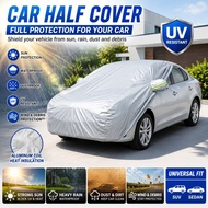 Car Half Cover Sun Protection Waterproof Dustproof UV Resistant Outdoor Car Cover Aluminum Foil for 