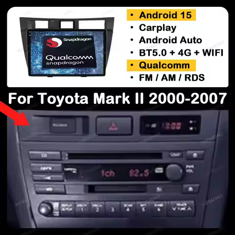 Android 15 Car Radio For Toyota Mark II 9 GX110 2000 - 2007 Multimedia Video Player GPS NAVI Carplay