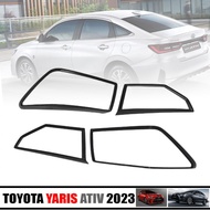 ครอบไฟท้าย ครอบกันรอยไฟท้าย รุ่น โตโยต้า ยาริส เอทีฟ TOYOTA YARIS ATIV ปี 2023 - 2024 สีดำด้าน 4 ชิ้