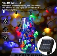Christmas C6 Strawberry LED Light String 16.5ft/5m 50 LEDs Battery/Solar Outdoor Garden Lamps for Wedding Party Xmas Tree Decor.