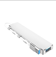 全城熱賣 - USB3.0集線器HUB分線器四口帶type-c供電四口同驅帶收納擴展塢（銀色）