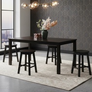 ❤️familystar2u - Solid Wood Kopitiam Dining table Set 4 Stools Meja Makan / 4 Kerusi Bangku / Dining