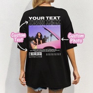 Customized Y2K Style Women Oversized T-Shirt, Upload Your Selfie/Friend/Pet Photo/Couple Photo, Inpu