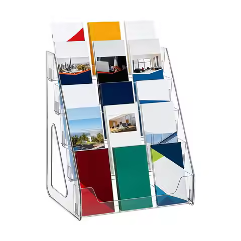 Multi-tiered brochure rack five-tiered vertical display rack for displaying and distributing 1/3 A4 