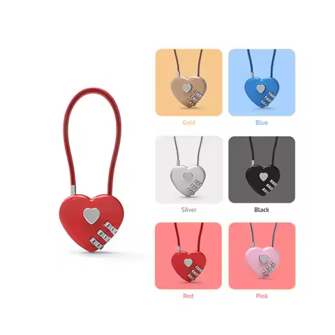 Charm Heart Lock Wire Rope Keychain For Women Vintage Young Girls Love Password Locked Car Bag Penda