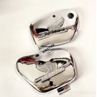 REMPIT C70 Bulat Chrome Side Cover Battery Cover  (Logo) Wing Battery Cover Chrome c70z