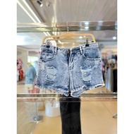 Bluewash button Hotpants B-649
