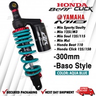 CZR Rear Shock AQUA BLUE  Absorber 300mm Mio Beat Click Sporty Soul 125i