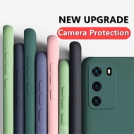 Soft Liquid Silicone Case Camera Lens Protective Cover For Huawei P40 P30 P20 Pro Nova 9 8 8i 7 7i 5T 3i Honor 50 8X Y7a Y9 Prime 2019 Y9s Phone Cases