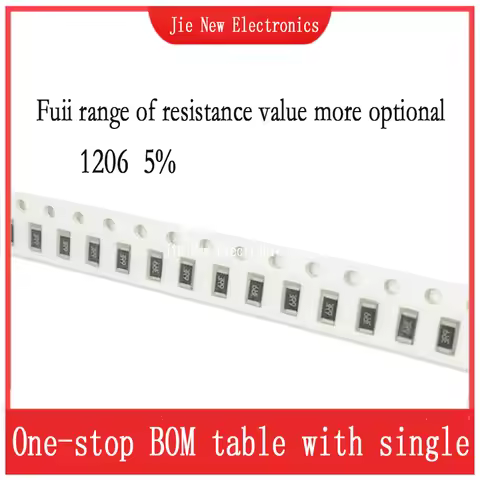 100PCS 1206 SMD Resistor 5% 0R-10M 0.1R 0.5R 1R 10R 4.7R 1K 5.1K 10K 22K 68K 100K 220K 470K 1M 2.2M 