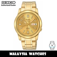 Seiko 5 SNKK20K1 Automatic See-thru Back Gold-Tone Dial Stainless Steel Men's Watch