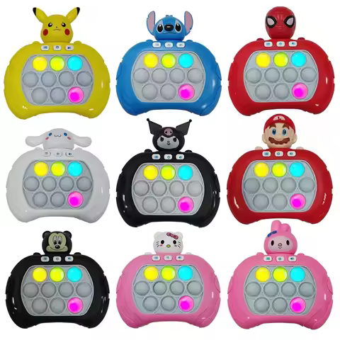 2026 New Pikachu Quick Push Game Pop Up Fidget Bubble Electronic Pop it Pro Game Light AntiStress To