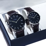 FREE BOX JAM TANGAN COUPLE SLOBE ORIGINAL KULIT TANGGAL AKTIF FREE BATRE CADANGAN BISA COD JAM PRIA 