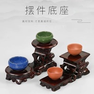 Maras Square Round Root Carving Teapot Base Bonsai Stone Ornament Solid Wood Small Base Carved Jade 
