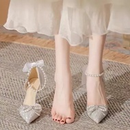 Emeliadevialar - Jolie Ashley Women's Party Heels Ankle Strap Glitter Canvas Material