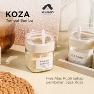 Kumo Living Koza Container Jar Container Jar Kitchen Spices Salt Glass Aesthetic Spoon