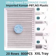 800pcs 20 Rows XXL Tray Fluffy 3D 4D 5D 6D 8D 10D 2D Russian Volume Pre-Made Lash Clusters, Super Fa