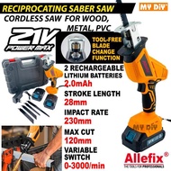 ALLEFIX 21V 2 Batteries FOC 4 Blade Cordless Saber Saw Reciprocating Saw