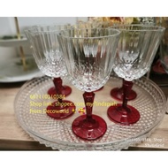 Goblet Glass Drinkware Red 6pcs Limited Edition - Origin Turkey