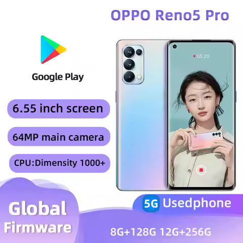 oppo Reno5pro 5G Android 6.55 inch Screen 12GB RAM 256GB ROM 64MP camera All Colours used phone