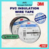 3M TEMFLEX 160 VINYL ELECTRICAL TAPE WIRE TAPE BLACK TAPE WATERPROOF TAPE PVC TAPE TAPE HITAM