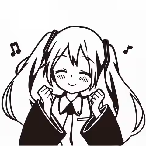 Cartoon Anime Hatsune Miku Host Animation Chassis Wall Car Wall Sticker Desktop Sticker Laptop Japan