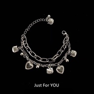 Korean Version Bracelet Heart-Shaped Girl Double-Layer Girlfriend Couple Gift