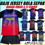 Budak 4-10tahun Set Baju Jersey LFC Emirates Barca Barcelona Bola Sepak Seluar Pendek Lelaki/Sports 
