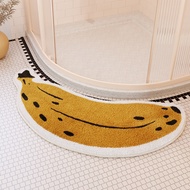 Arc-shaped Bath Mats Non-slip Bathroom Mat Banana Eggplant Shaped Tub Rug Quick-drying Absorbent Flo
