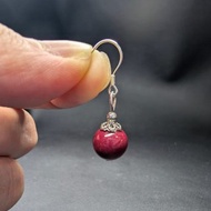 【訂製品】紫金砂 帝王紅砂 朱砂耳環配925銀/金 8/10mm朱砂 硃砂