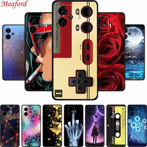 For Vivo iQOO Z9 Turbo Back Cover Case Z9Turbo Phone Cover Black Silicone Soft Coque For Vivo iQOO Z