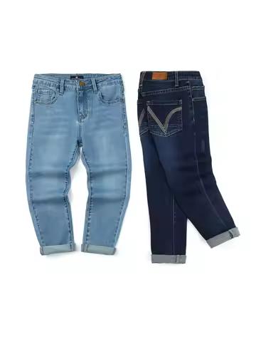 [Boys Denim Jeans] Spring Autumn Boys Casual Stretch Denim Pants Fashion Youth Clothing with Pocket