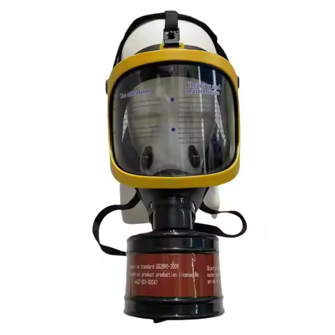 Chemical nuclear radiation respirator full face mask Yellow Mask 2 in 1 gas mask paint insecticide s