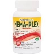 Natures Plus Hema-Plex Iron 85mg – Mixed Berry Chewables for Blood Health, Vit C & Bioflavonoids 60 