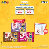 Combo 3 Phô mai vuông Belcube 15C bao gồm 1 vị Dâu + 1 vị Việt Quất + 1 vị Socola