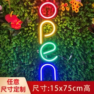 Modern Minimalist Fresh Decorative OPEN Sign Neon Light Advertising Board Illuminated Letters for Sh