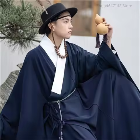 2025 Costume Hanfu Traditionnel de la ociastie Ming pour Homme, Vêtements Chinois Originaux de Prair