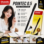 Black Ballpoint Pen Writer Chatello Original Anti-jam Pointec 0.5 Black Ink Pen Fine Point Daily Sta