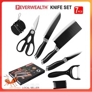 Good Quality Sharp Knife Kitchen Cleaver Slicing Chef Knife 7Pcs Gift Set (Knife+Peeler+Scissor) | Set Pisau &amp; Gunting