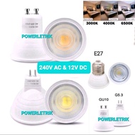 GU10 E27 MR16 - 12V DC (UNDERWATER) BULB / 240VAC 6W LED EYE BALL BULB - DAYLIGHT / COOLWHITE / WARM